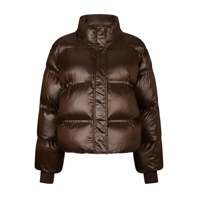 Neo Noir RHEA SHINY PUFFER JACKET DARK BROWN