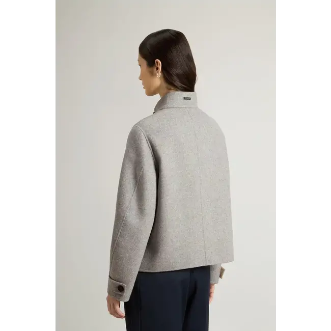 WOOLRICH DOUBLE WOOL JACKET LIGHT GREY MEL.