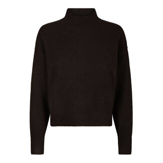 Neo Noir PAULINA KNIT BLOUSE DARK BROWN