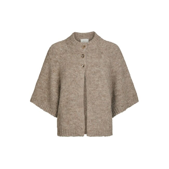 Neo Noir BENUTA FLUFFY KNIT CARDIGAN BEIGE MEL