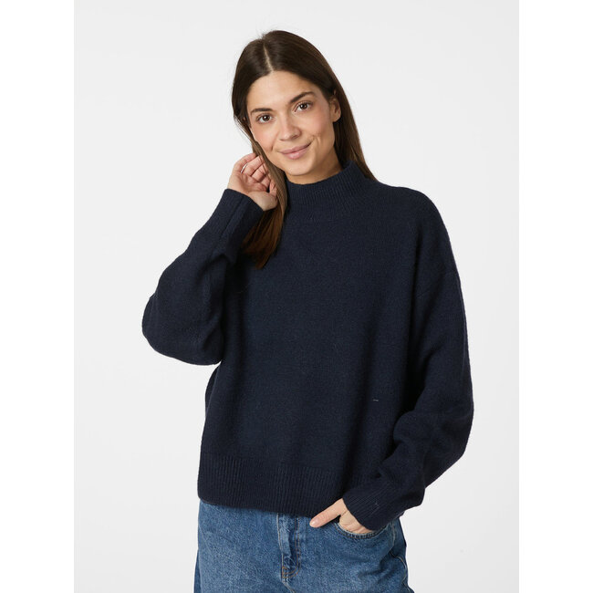 Neo Noir PAULINA KNIT BLOUSE NAVY