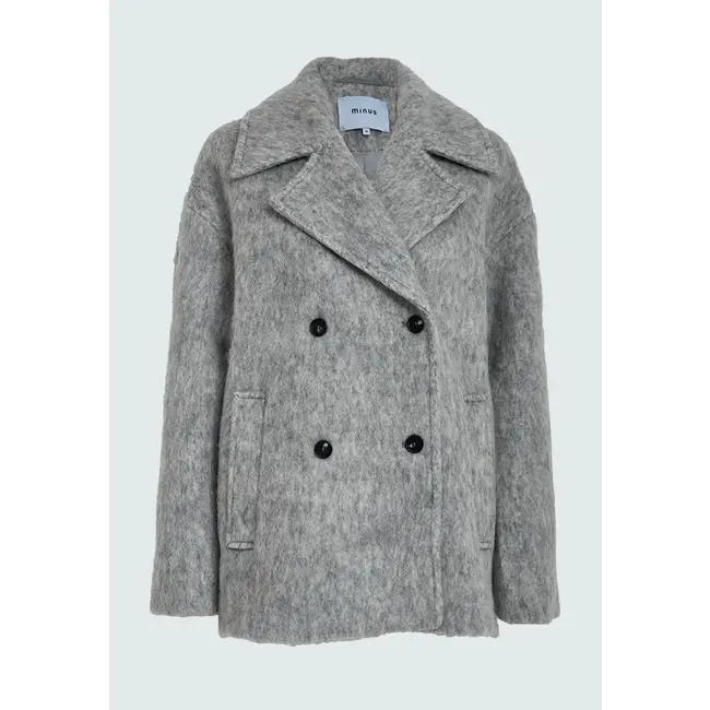 Minus MSCLOVER SHORT COAT LIGHT GREY MEL.