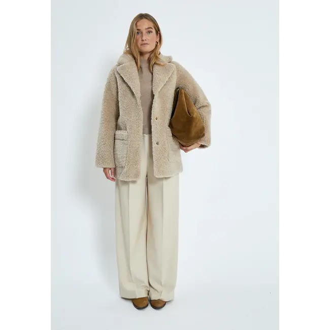 Minus MSALDA REV. FAUX FUR JACKEY SAND GREY