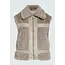 Minus MSALDA FAUX FUR VEST SAND GREY