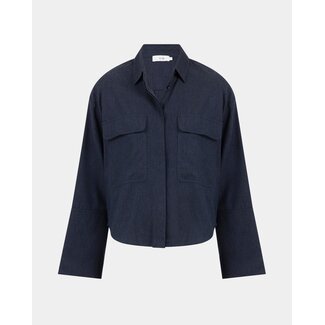 KNIT-TED CARA BLOUSE NIGHT BLUE
