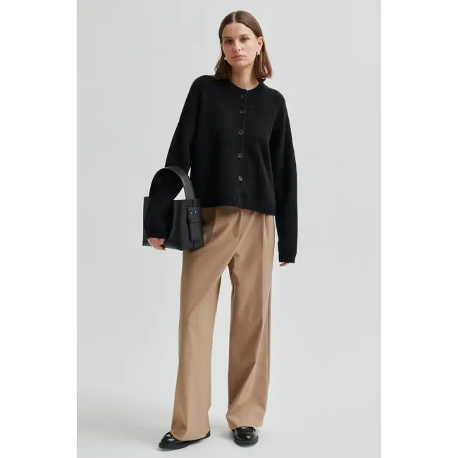 Second Female GABBY KNIT CARDIGAN BLACK SAND