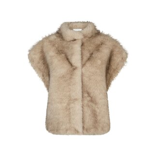 Neo Noir KEVINI FAUX FUR VEST BEIGE