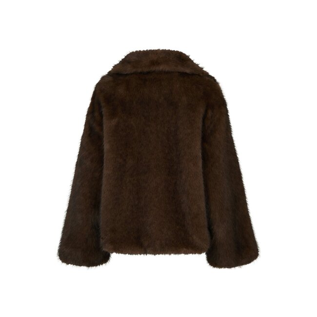 Neo Noir STEPHANIE FAUX FUR JACKET BROWN