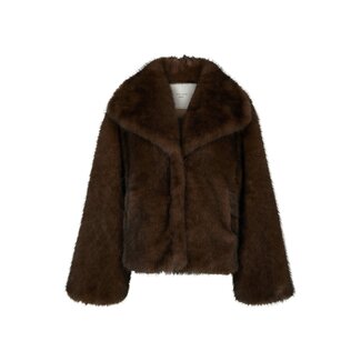 Neo Noir STEPHANIE FAUX FUR JACKET BROWN