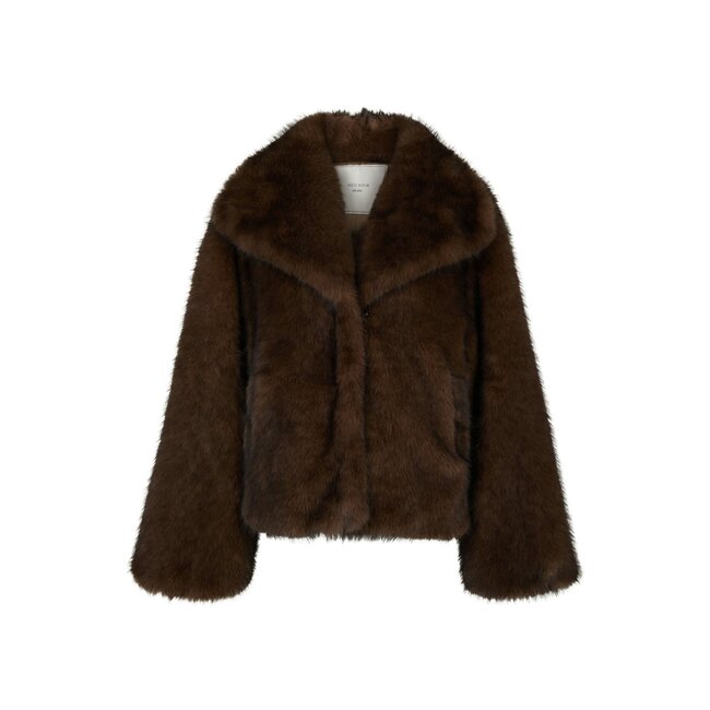 Neo Noir STEPHANIE FAUX FUR JACKET BROWN