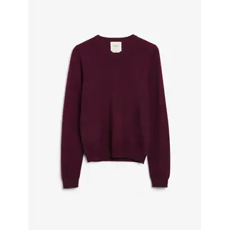 PEOPLE'S REPUBLIC OF CASHMERE WOMEN'S FITTED 90'S V-NECK BORDEAUX