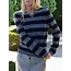 PEOPLE'S REPUBLIC OF CASHMERE WOMEN'S FITTED 90'S V-NECK NAVY BLUE/SOLID GREY