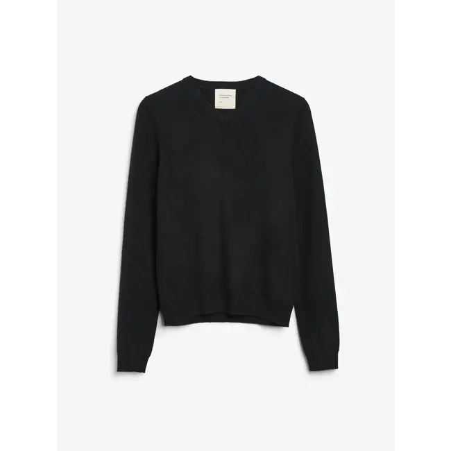 PEOPLE'S REPUBLIC OF CASHMERE WOMEN'S FITTED 90'S V-NECK BLACK