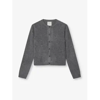 PEOPLE'S REPUBLIC OF CASHMERE WOMEN'S BRUSHED O-CARD. HEATHER GREY