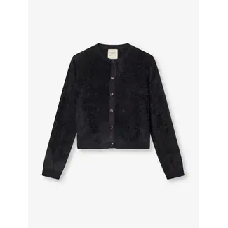 PEOPLE'S REPUBLIC OF CASHMERE WOMEN'S BRUSHED O-CARD. BLACK
