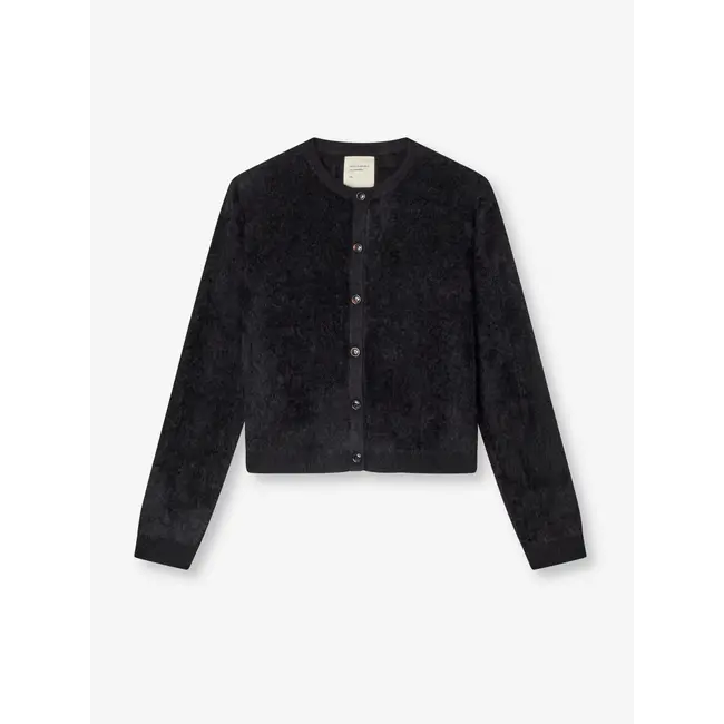 PEOPLE'S REPUBLIC OF CASHMERE WOMEN'S BRUSHED O-CARD. BLACK
