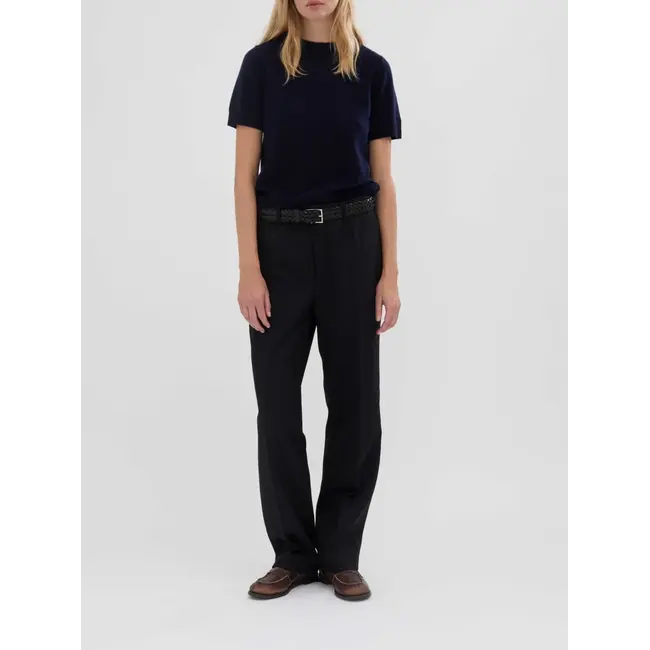 PEOPLE'S REPUBLIC OF CASHMERE WOMEN'S BLOUSE NAVY BLUE