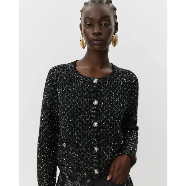 Sofie Schnoor CARNETSW CARDIGAN BLACK GLITTER