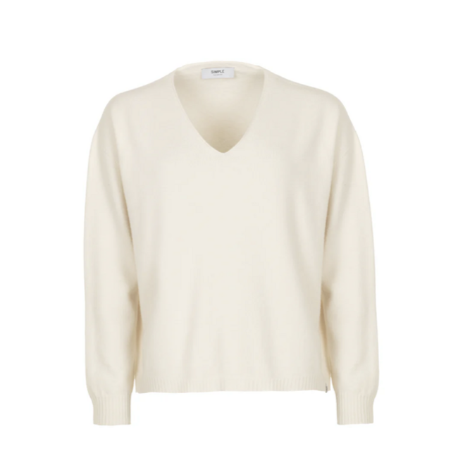 SIMPLE THE BRAND WENDY KNIT-PULL CREAM