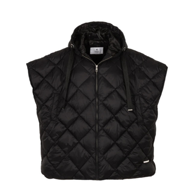 SIMPLE THE BRAND SUUS JACKET PONCHO BLACK