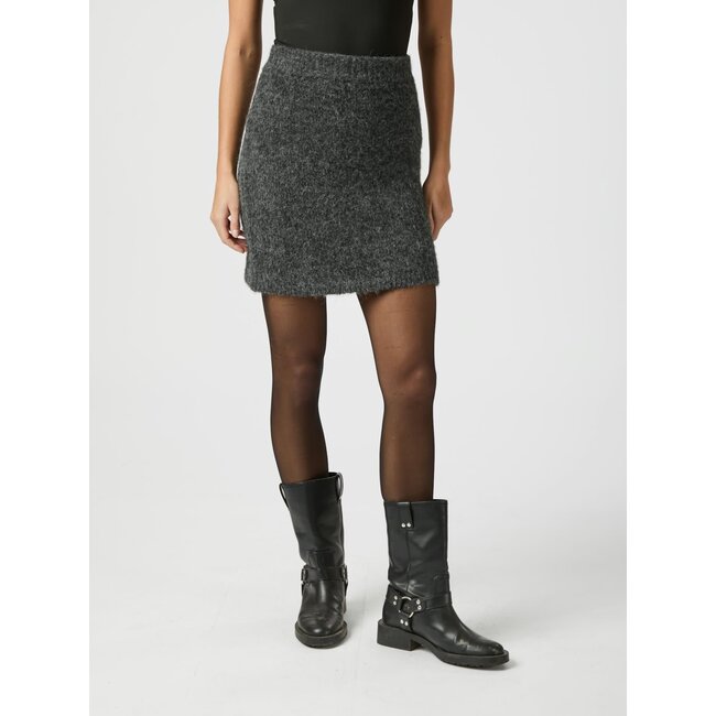 Neo Noir NARIA FLUFFY KNIT SKIRT ANTRACIT