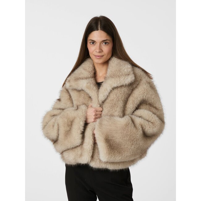 Neo Noir STEFF FAUX FUR JACKET BEIGE
