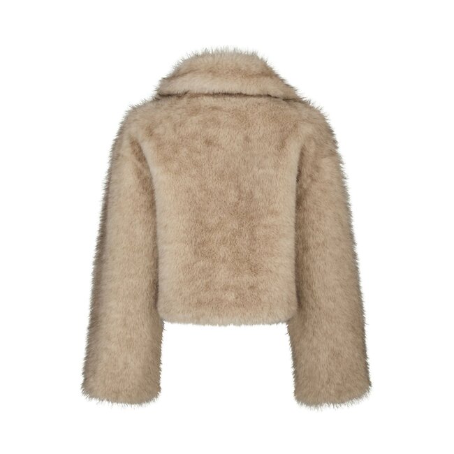 Neo Noir STEFF FAUX FUR JACKET BEIGE