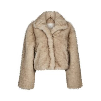 Neo Noir STEFF FAUX FUR JACKET BEIGE