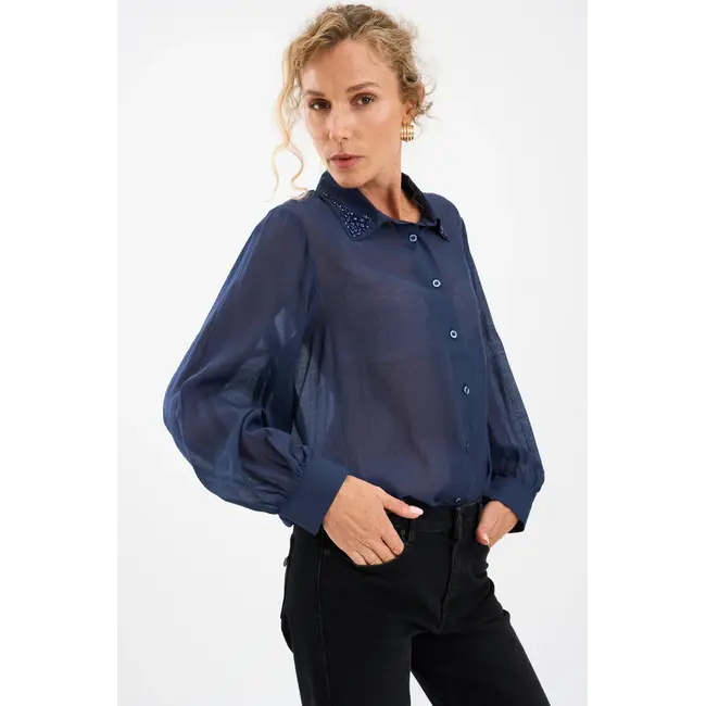 Pieszak CHRIS BEAD SHIRT MID. NAVY