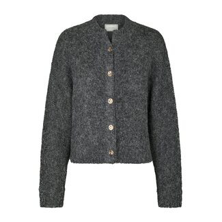 Neo Noir TAURA FLUFFY KNIT CARDIGAN ANTRACIT