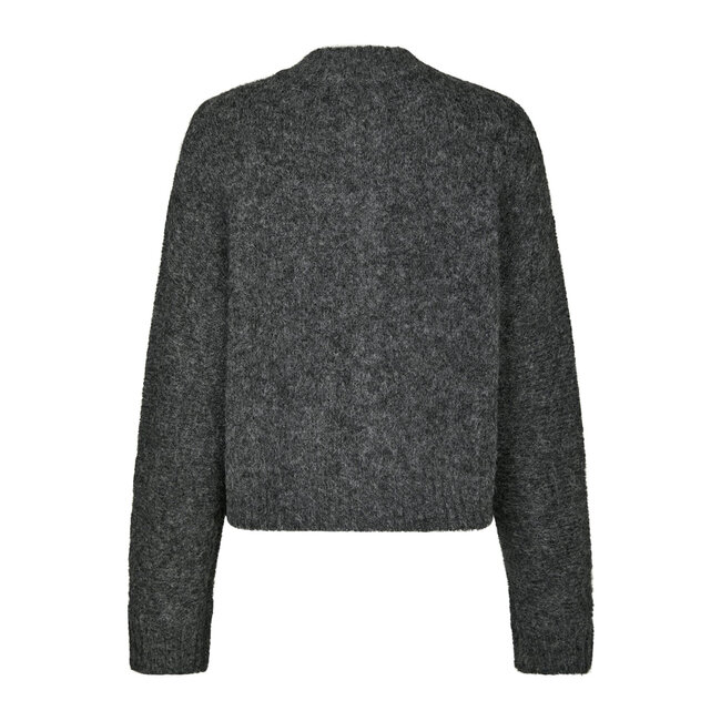 Neo Noir TAURA FLUFFY KNIT CARDIGAN ANTRACIT