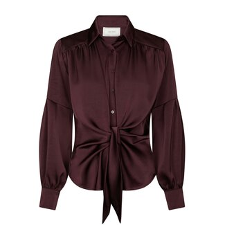 Neo Noir NAJA SATIN SHIRT BURGUNDY