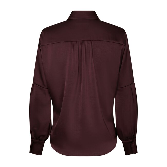 Neo Noir NAJA SATIN SHIRT BURGUNDY