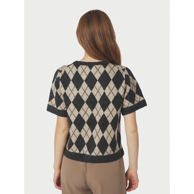 Neo Noir ALLESTAR CHECK KNIT CARD. BEIGE