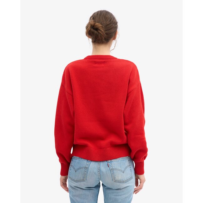 Colorful Standard OVERSIZED MERINO WOOL CREW RED TANGERINE