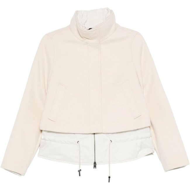 WOOLRICH TWILL WOOL JACKET MILKY CREAM