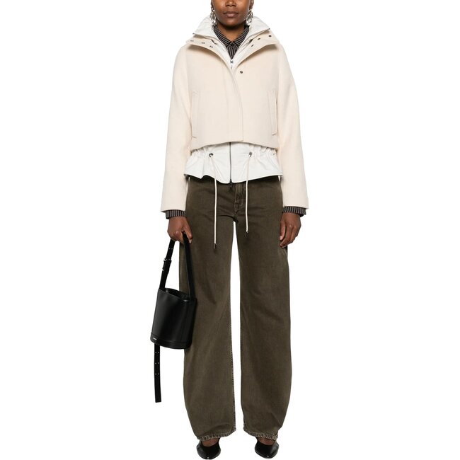 WOOLRICH TWILL WOOL JACKET MILKY CREAM