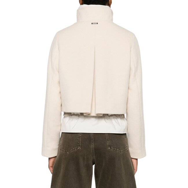 WOOLRICH TWILL WOOL JACKET MILKY CREAM