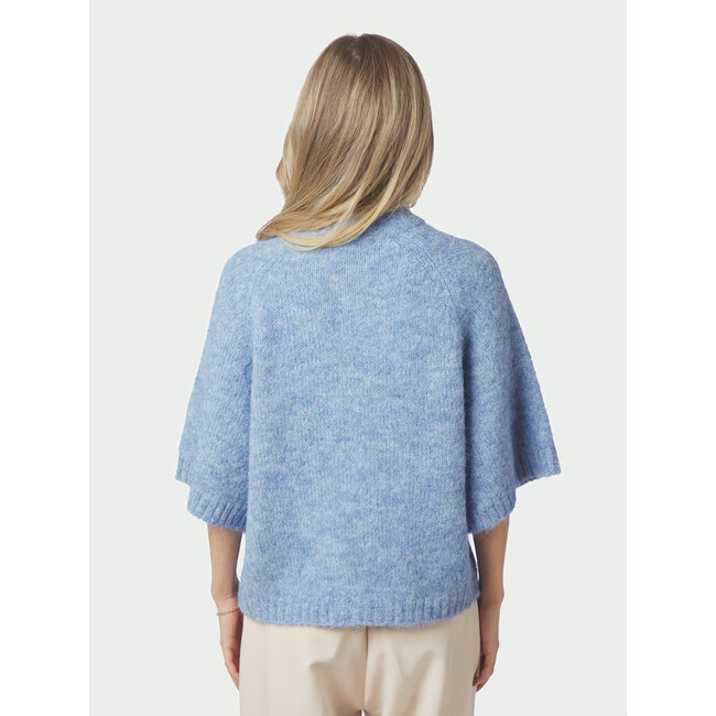 Neo Noir BENUTA FLUFFY KNIT CARDIGAN DUSTY BLUE