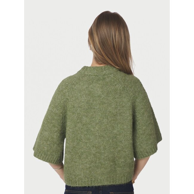 Neo Noir BENUTA FLUFFY KNIT CARDIGAN DUSTY GREEN