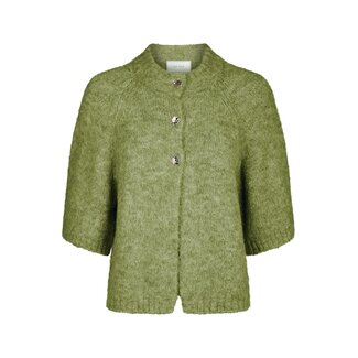Neo Noir BENUTA FLUFFY KNIT CARDIGAN DUSTY GREEN