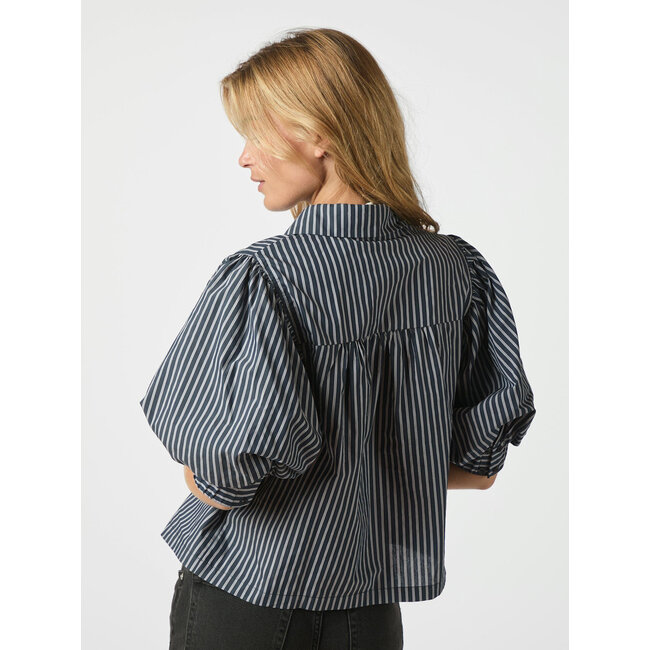 Neo Noir ETTA STRIPE SHIRT NAVY