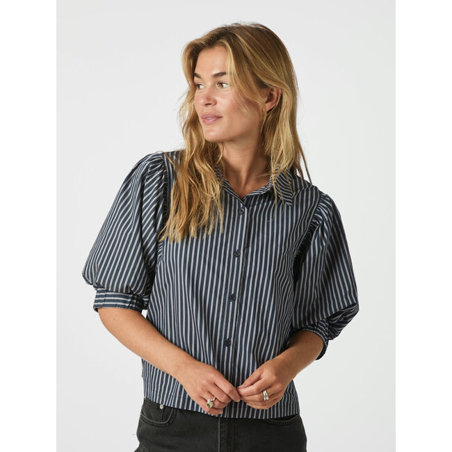 Neo Noir ETTA STRIPE SHIRT NAVY