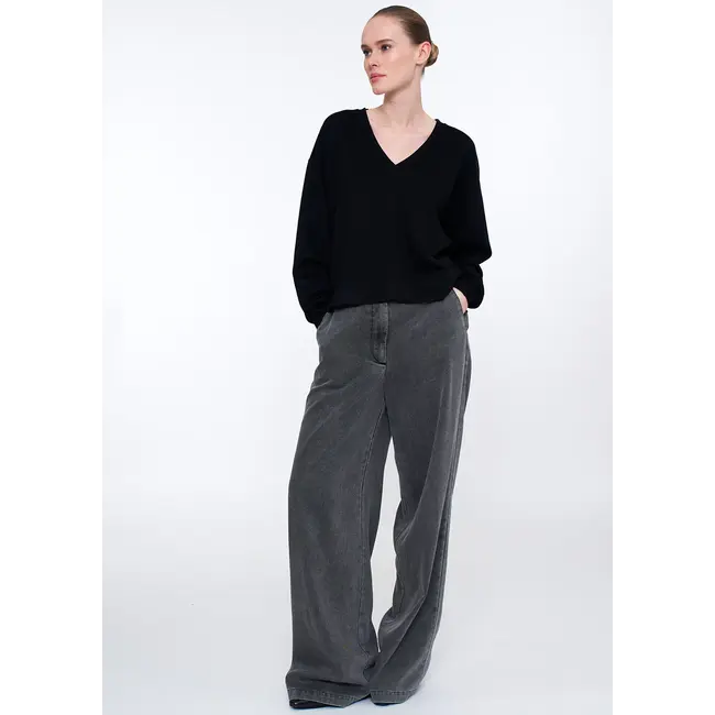 SIMPLE THE BRAND DALMERO PANTS WASHED BLACK