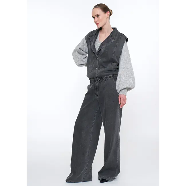 SIMPLE THE BRAND DEUX KNIT-PULL GREY MEL.