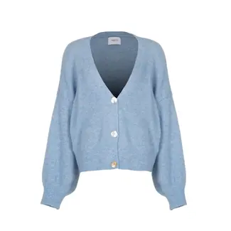 SIMPLE THE BRAND DIX KNIT-CARDIGAN SKY BLUE MEL