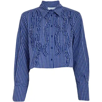 Minus MSKESIA CROPPED SHIRT BRIGHT COBALT BLUE