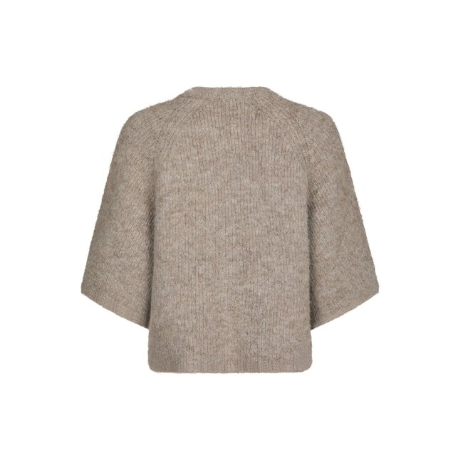 Neo Noir AMAYA FLUFFY KNIT CARDIGAN BEIGE MELANGE