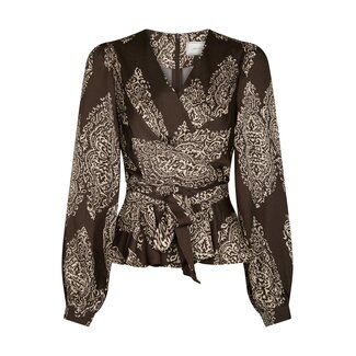 Neo Noir RISTA PAISLEY DROP BLOUSE DARK BROWN