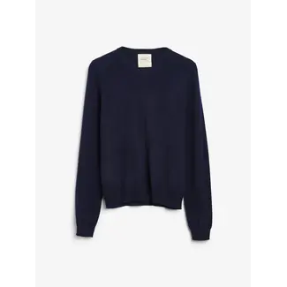 PEOPLE'S REPUBLIC OF CASHMERE WOMEN'S FITTED 90's V-NECK NAVY BLUE